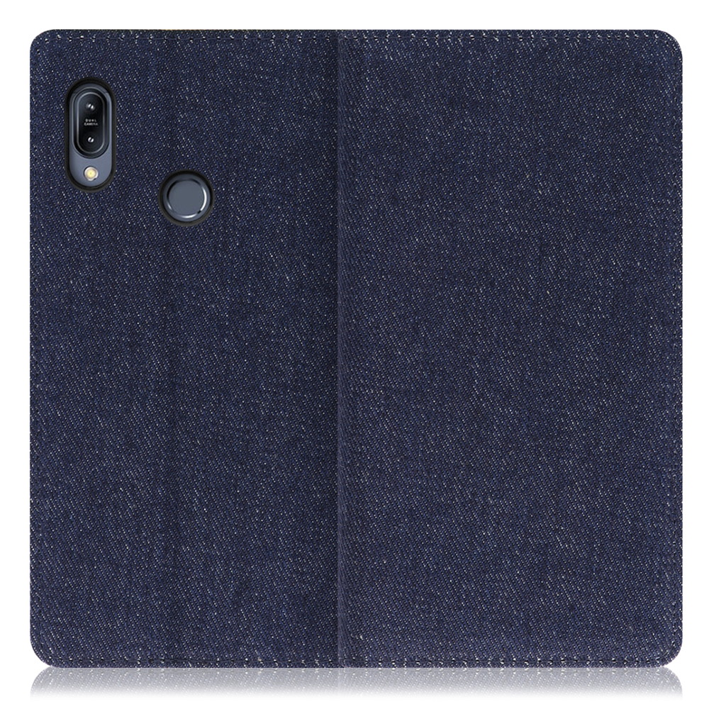 LOOF Denim ZenFone Max (M2) / ZB633KL 用 [ブルー] デニム生地を使用 手帳型ケース カード収納付き ベルトなし