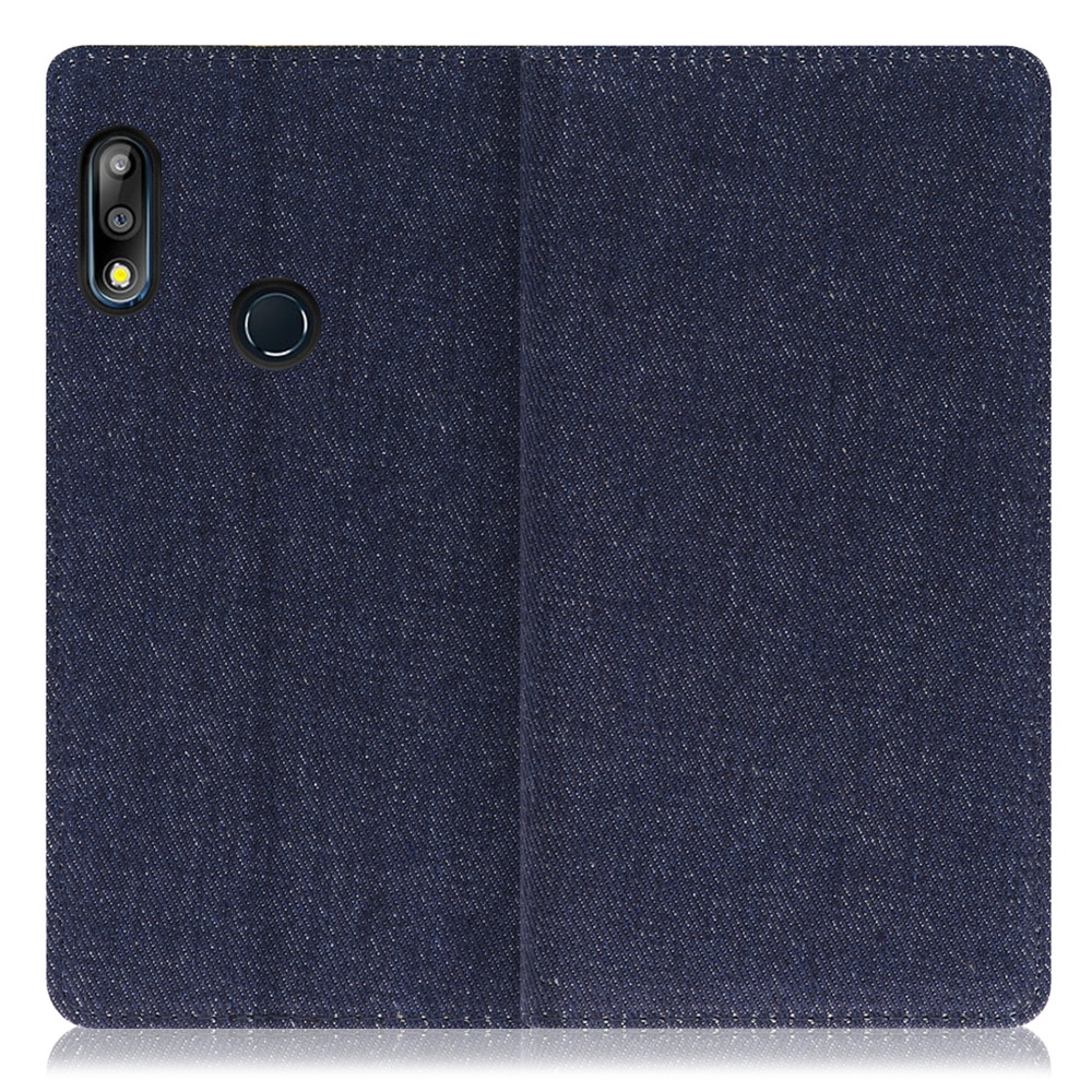 LOOF Denim ZenFone Max Pro (M2) / ZB631KL 用 [ブルー] デニム生地を使用 手帳型ケース カード収納付き ベルトなし