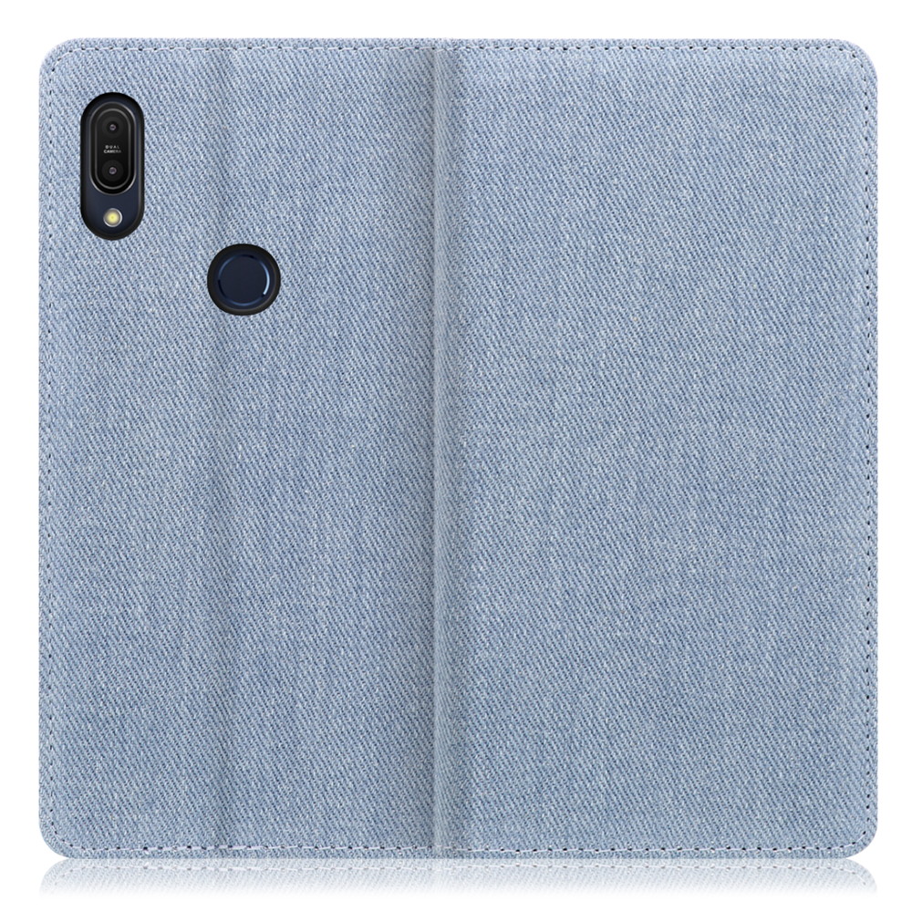 LOOF Denim ZenFone Max Pro (M1) / ZB602KL 用 [ライトブルー] デニム 手帳型ケース カード収納付き ベルトなし