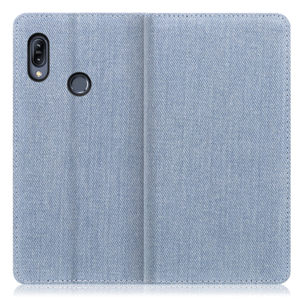 LOOF Denim ZenFone Max (M2) / ZB633KL 用 [ライトブルー] デニム 手帳型ケース カード収納付き ベルトなし