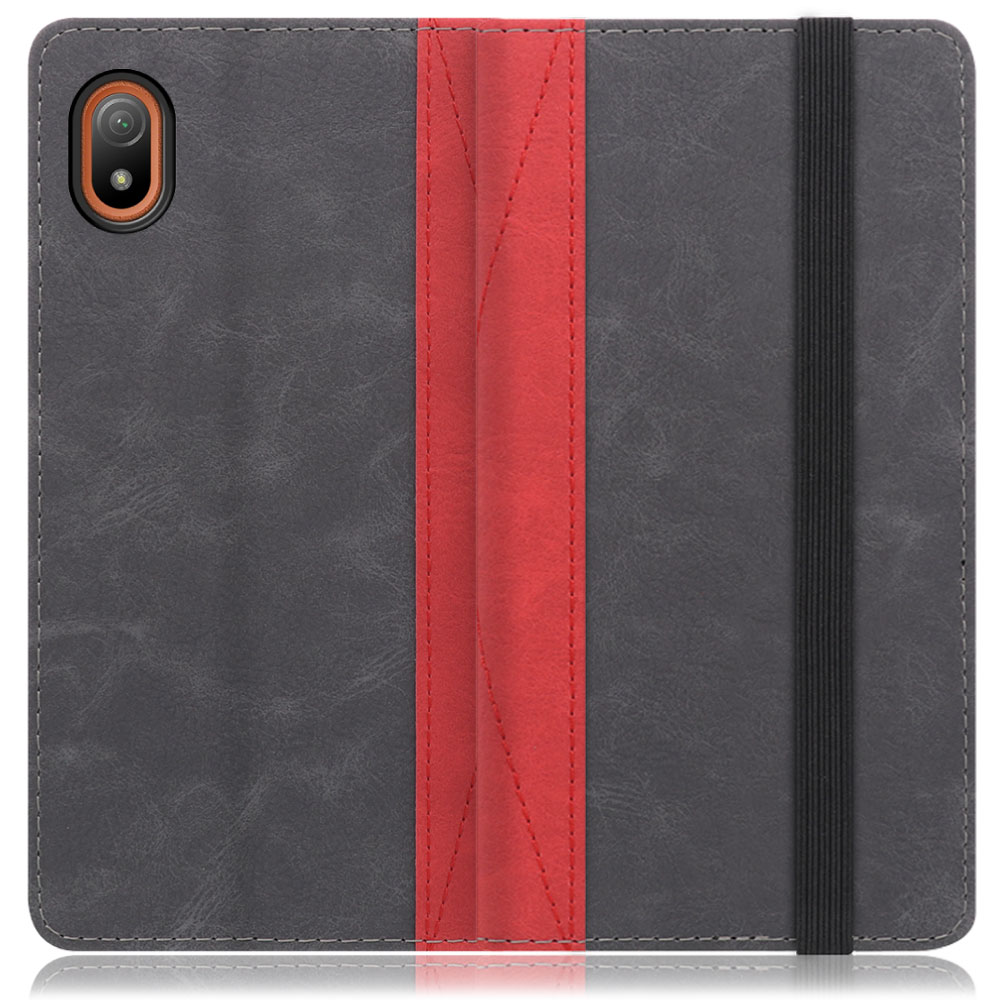 LOOF Retoro Xperia Ace III SO-53C / SOG08 用 [ランプブラック] バイカラー×レトロデザイン 手帳型ケース 大容量4ポケット バンド付き