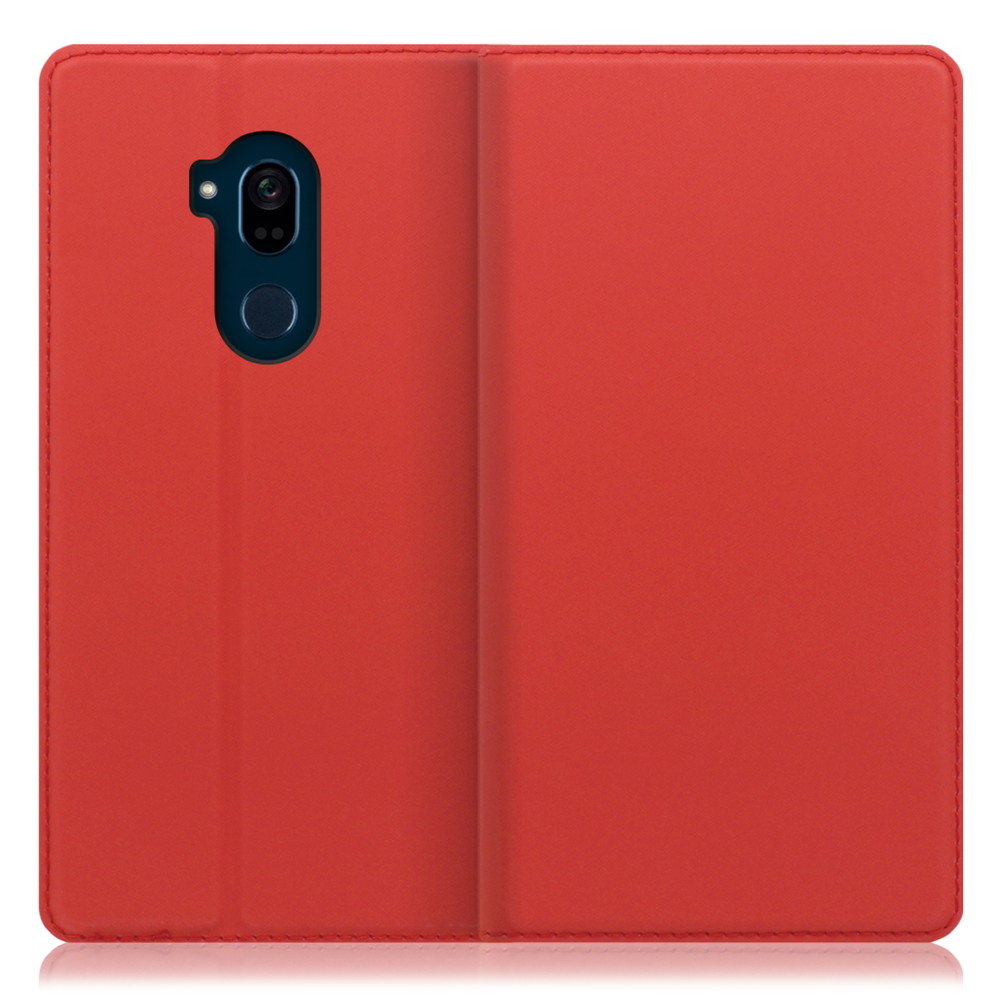 LOOF Skin slim Android One X5 用 [レッド] 薄い 軽量 手帳型ケース カード収納 幅広ポケット ベルトなし