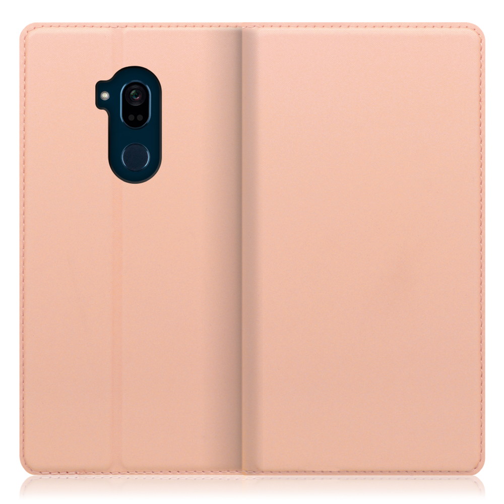LOOF Skin slim Android One X5 用 [アンバーローズ] 薄い 軽量 手帳型ケース カード収納 幅広ポケット ベルトなし