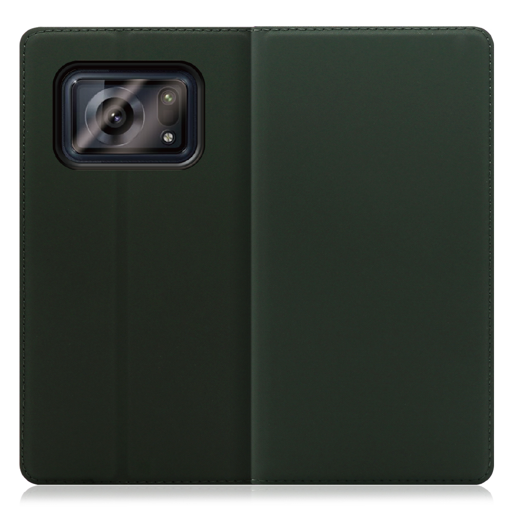 LOOF Skin slim Series AQUOS R6 SH-51B [エバーグリーン] 薄い 軽量 手帳型ケース カード収納 幅広ポケット ベルトなし