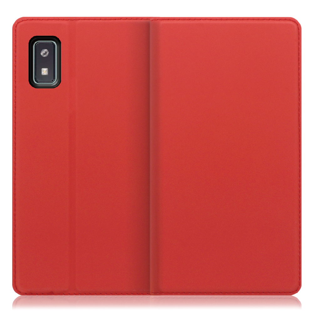 LOOF Skin slim Series AQUOS wish2 / wish [レッド] 薄い 軽量 手帳型ケース カード収納 幅広ポケット ベルトなし