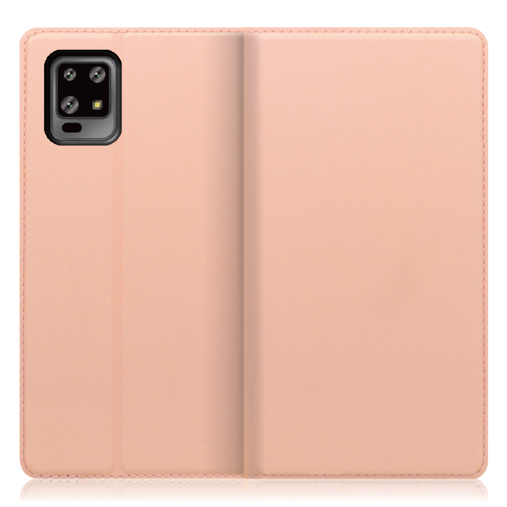 LOOF Skin slim Series AQUOS zero6 SHG04 [アンバーローズ] 薄い 軽量 手帳型ケース カード収納 幅広ポケット ベルトなし