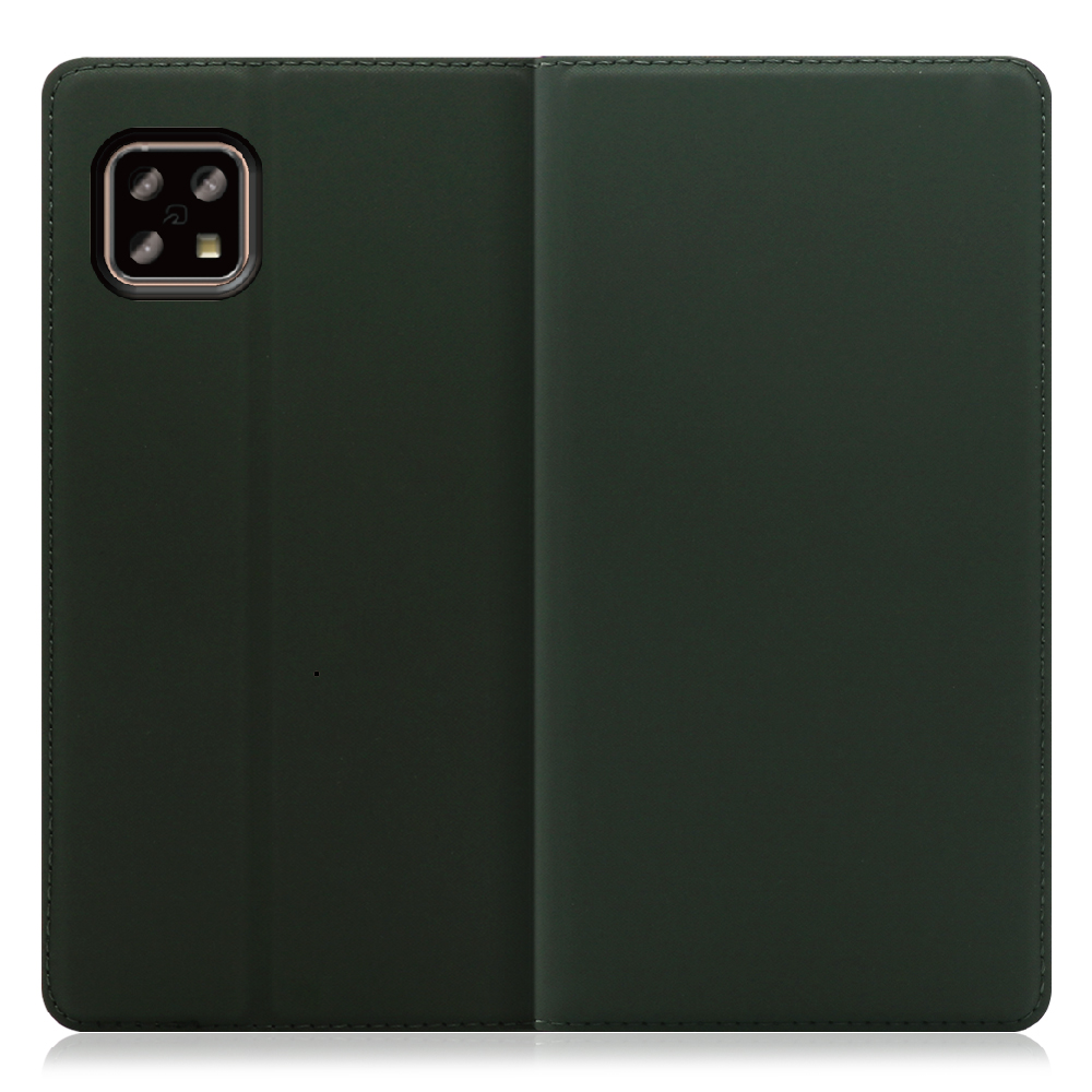 LOOF Skin slim Series AQUOS sense4 / やさしいスマホ2 /  sense4 lite / sense4 basic / sense5G [エバーグリーン] 薄い 軽量 手帳型ケース カード収納 幅広ポケット ベルトなし