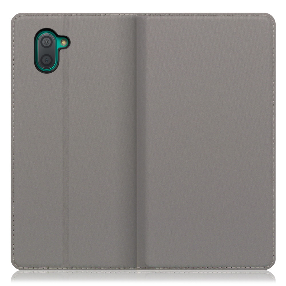 LOOF SKIN SLIM AQUOS R3 / SH-04L / SHV44 用 [グレー] 薄い 軽量 手帳型ケース カード収納 幅広ポケット ベルトなし