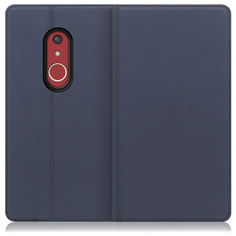 LOOF Skin slim FUJITSU arrows Be4 Plus F-41B 用 [ネイビー] 薄い 軽量 手帳型ケース カード収納 幅広ポケット ベルトなし