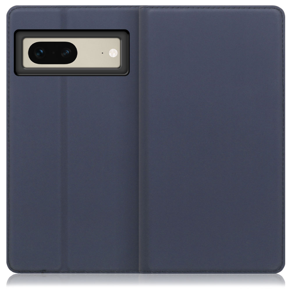 LOOF Skin slim Series Google Pixel 7 用 [ネイビー] 薄い 軽量 手帳型ケース カード収納 幅広ポケット ベルトなし