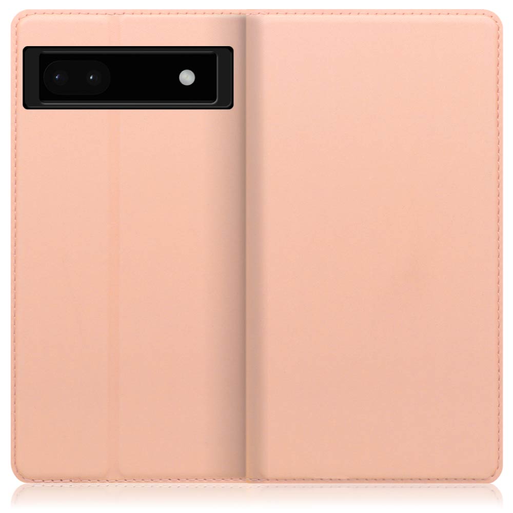 LOOF Skin slim Series Google Pixel 6a 用 [アンバーローズ] 薄い 軽量 手帳型ケース カード収納 幅広ポケット ベルトなし