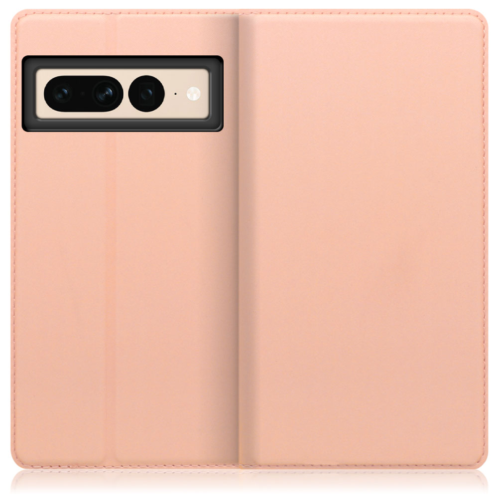 LOOF Skin slim Series Google Pixel 7 Pro 用 [アンバーローズ] 薄い 軽量 手帳型ケース カード収納 幅広ポケット ベルトなし