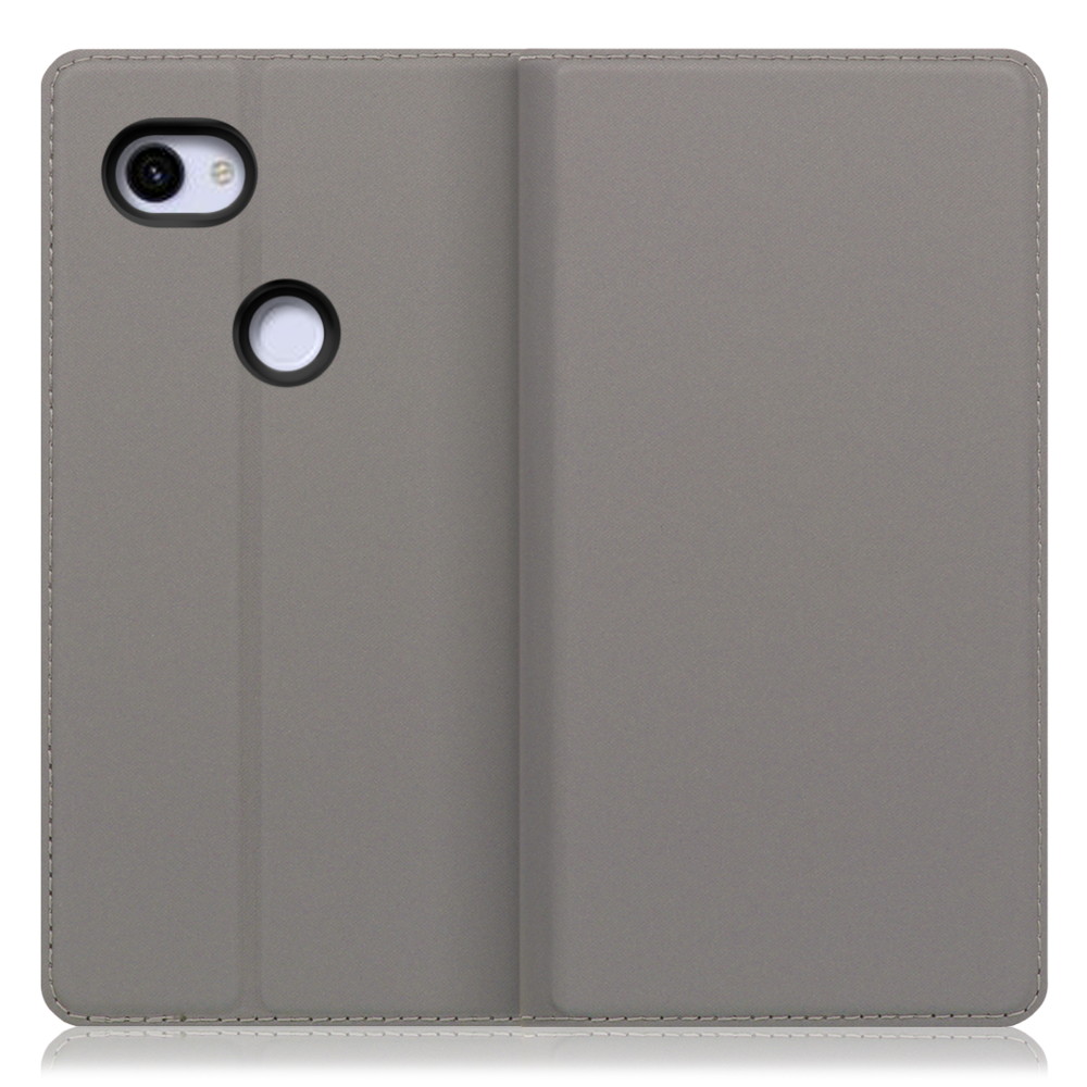 LOOF SKIN SLIM Google Pixel 3a XL 用 [グレー] 薄い 軽量 手帳型ケース カード収納 幅広ポケット ベルトなし