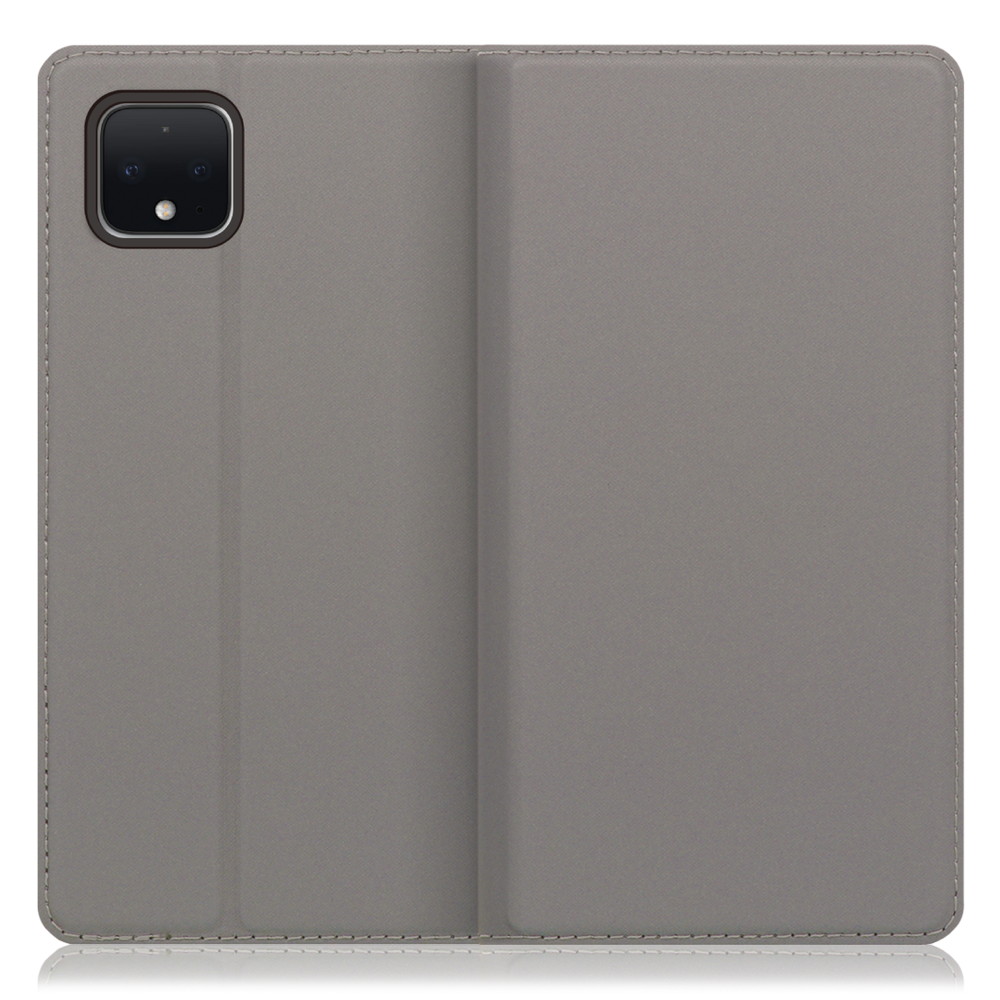 LOOF SKIN SLIM Google Pixel 4 XL 用 [グレー] 薄い 軽量 手帳型ケース カード収納 幅広ポケット ベルトなし