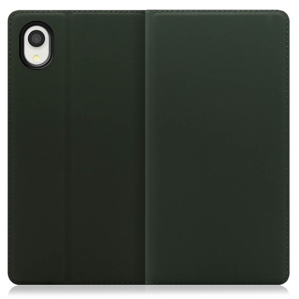 LOOF Skin slim Series Galaxy A22 5G [エバーグリーン] 薄い 軽量 手帳型ケース カード収納 幅広ポケット ベルトなし