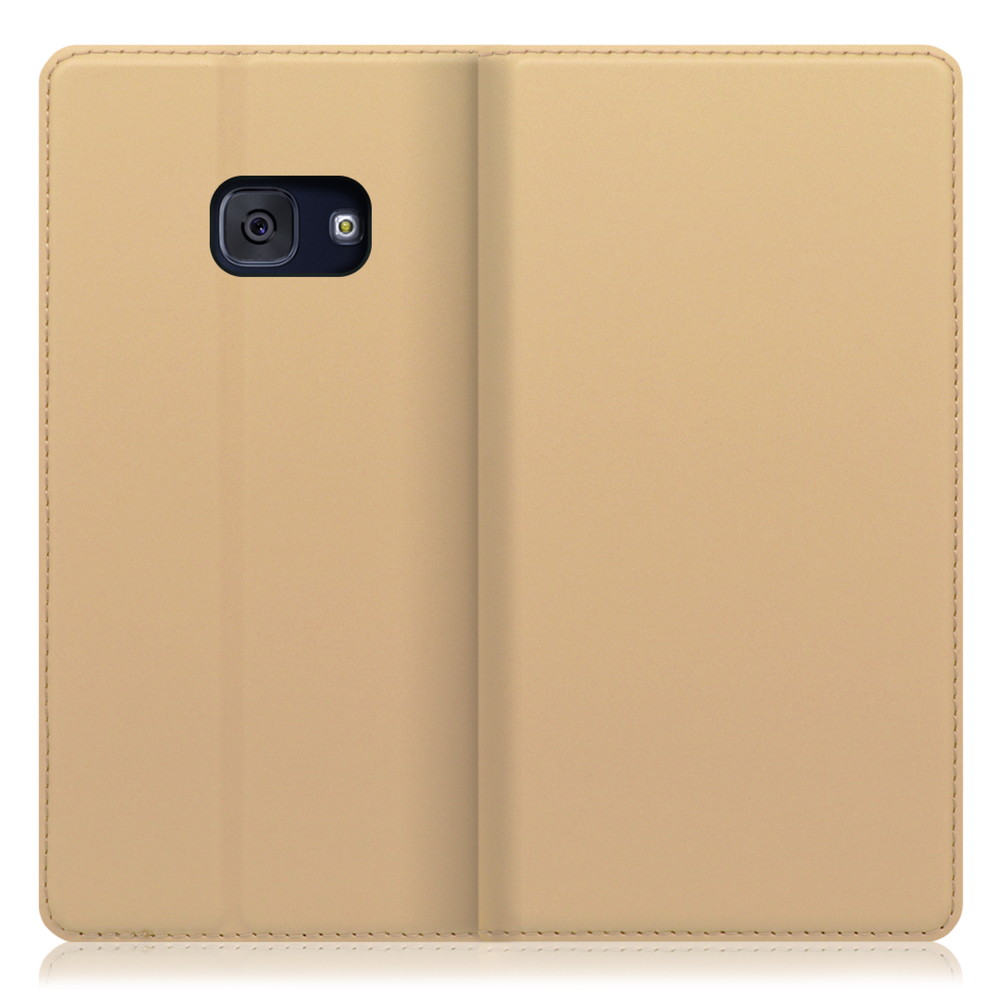 LOOF SKIN SLIM Galaxy Feel / SC-04J 用 [ゴールド] 薄い 軽量 手帳型ケース カード収納 幅広ポケット ベルトなし