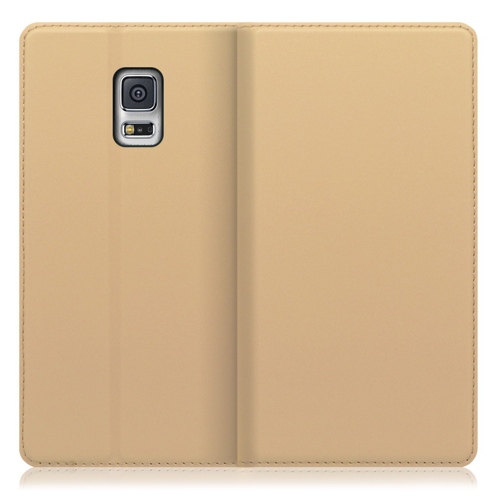 LOOF SKIN SLIM Galaxy S5 / SC-04F 用 [ゴールド] 薄い 軽量 手帳型ケース カード収納 幅広ポケット ベルトなし