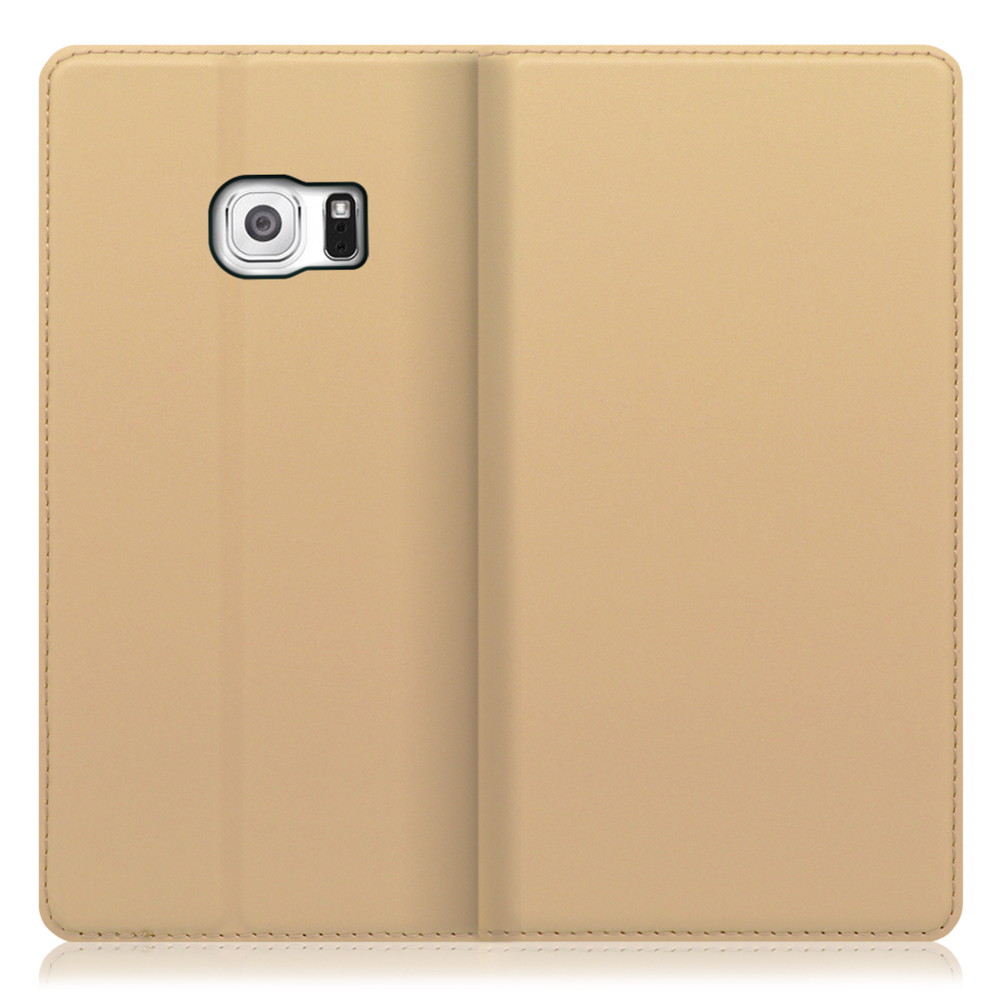 LOOF SKIN SLIM Galaxy S6 / SC-05G 用 [ゴールド] 薄い 軽量 手帳型ケース カード収納 幅広ポケット ベルトなし