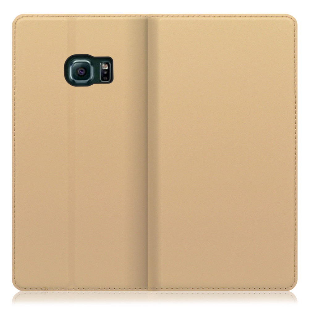 LOOF SKIN SLIM Galaxy S6 edge / SC-04G / SCV31 用 [ゴールド] 薄い 軽量 手帳型ケース カード収納 幅広ポケット ベルトなし