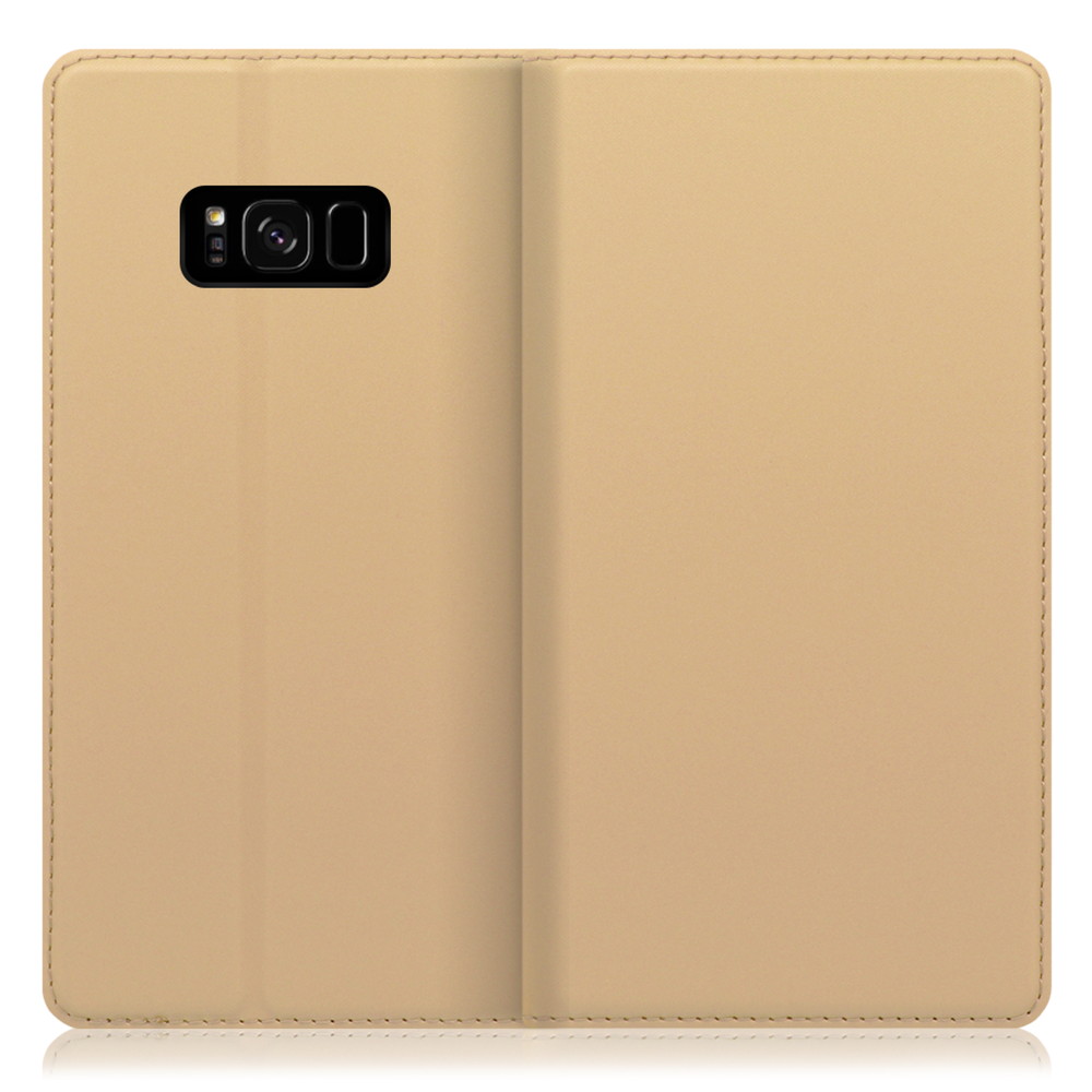 LOOF SKIN SLIM Galaxy S8+ / SC-03J / SCV35 用 [ゴールド] 薄い 軽量 手帳型ケース カード収納 幅広ポケット ベルトなし