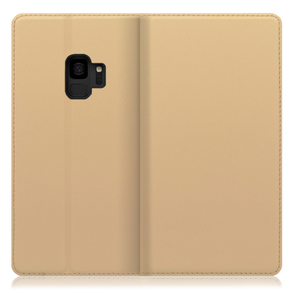 LOOF SKIN SLIM Galaxy S9 / SC-02K / SCV38 用 [ゴールド] 薄い 軽量 手帳型ケース カード収納 幅広ポケット ベルトなし