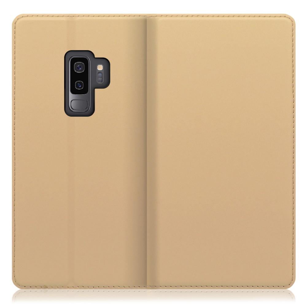 LOOF SKIN SLIM Galaxy S9+ / SC-03K / SCV39 用 [ゴールド] 薄い 軽量 手帳型ケース カード収納 幅広ポケット ベルトなし