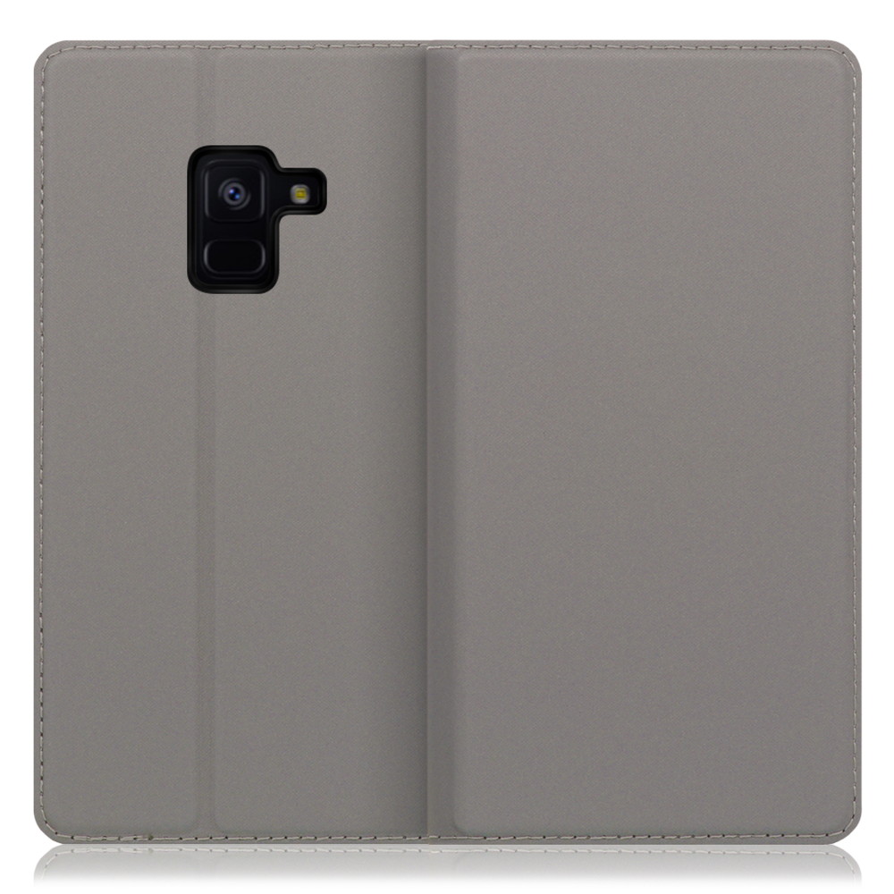 LOOF SKIN SLIM Galaxy Feel2 / SC-02L 用 [グレー] 薄い 軽量 手帳型ケース カード収納 幅広ポケット ベルトなし