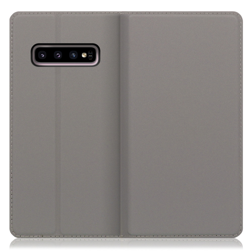 LOOF SKIN SLIM Galaxy S10 / SC-03L / SCV41 用 [グレー] 薄い 軽量 手帳型ケース カード収納 幅広ポケット ベルトなし