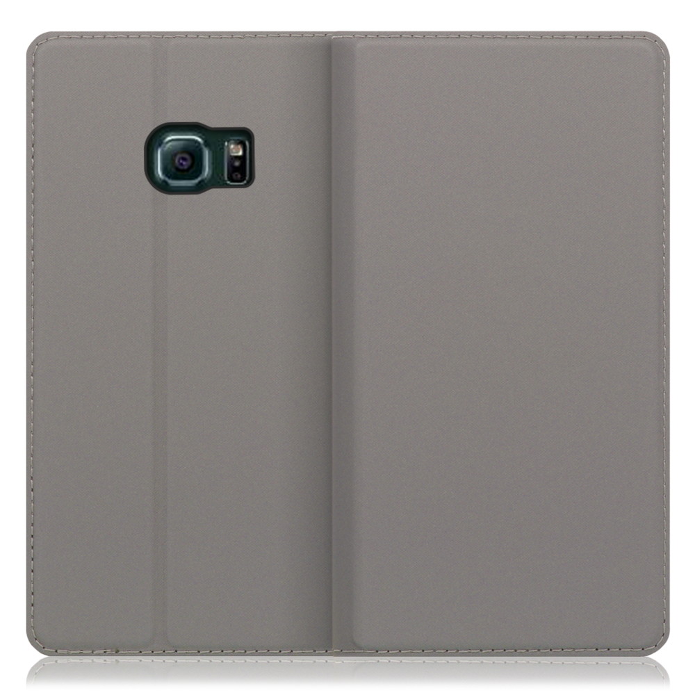 LOOF SKIN SLIM Galaxy S6 edge / SC-04G / SCV31 用 [グレー] 薄い 軽量 手帳型ケース カード収納 幅広ポケット ベルトなし