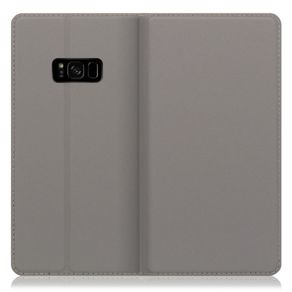 LOOF SKIN SLIM Galaxy S8 / SC-02J / SCV36 用 [グレー] 薄い 軽量 手帳型ケース カード収納 幅広ポケット ベルトなし