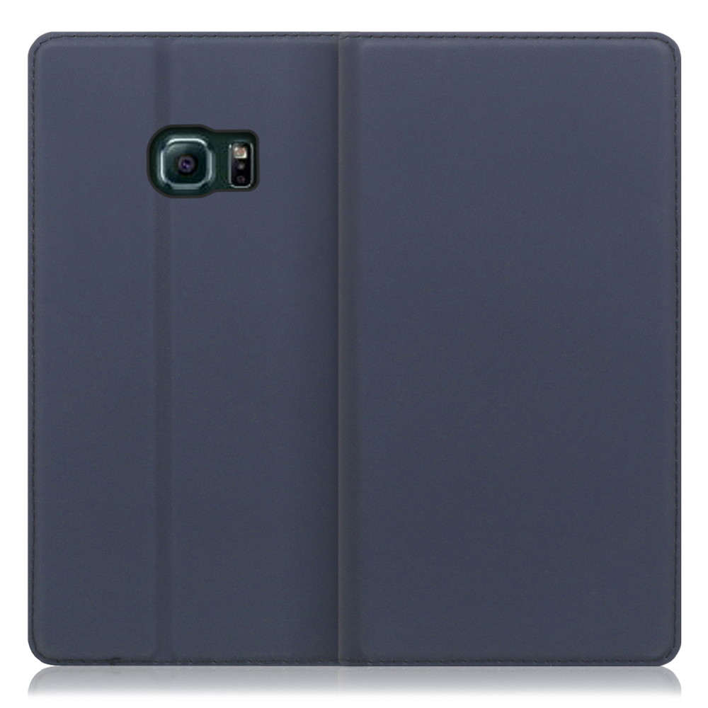 LOOF SKIN SLIM Galaxy S6 edge / SC-04G / SCV31 用 [ネイビー] 薄い 軽量 手帳型ケース カード収納 幅広ポケット ベルトなし