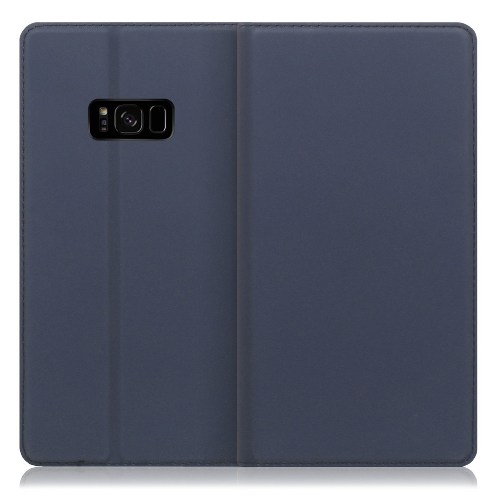 LOOF SKIN SLIM Galaxy S8 / SC-02J / SCV36 用 [ネイビー] 薄い 軽量 手帳型ケース カード収納 幅広ポケット ベルトなし