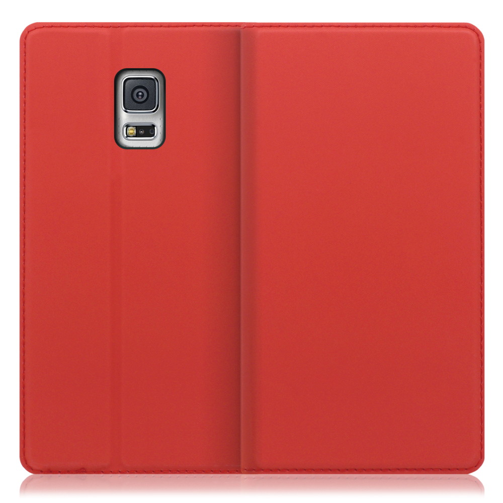 LOOF SKIN SLIM Galaxy S5 / SC-04F 用 [レッド] 薄い 軽量 手帳型ケース カード収納 幅広ポケット ベルトなし