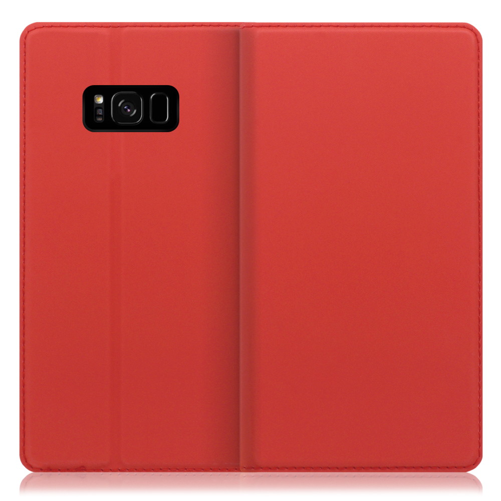 LOOF SKIN SLIM Galaxy S8+ / SC-03J / SCV35 用 [レッド] 薄い 軽量 手帳型ケース カード収納 幅広ポケット ベルトなし