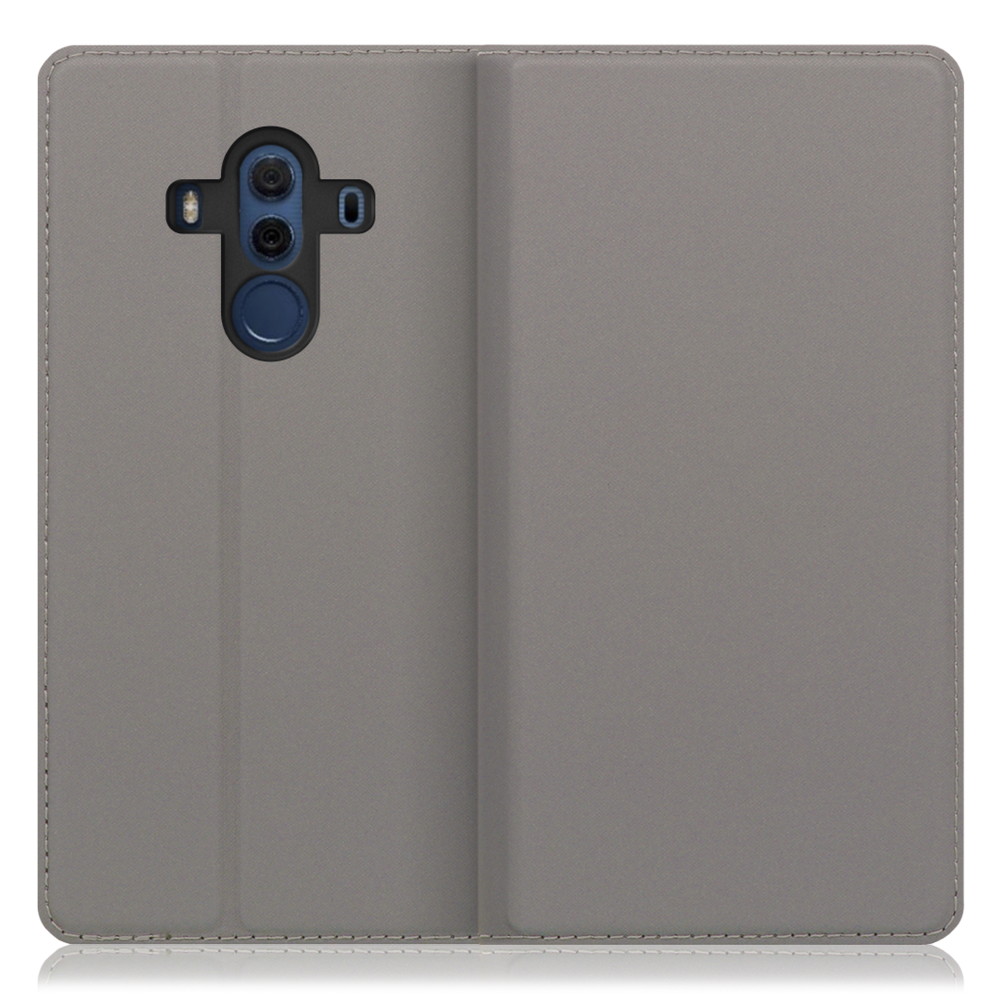 LOOF SKIN SLIM HUAWEI Mate 10 Pro / 703HW / BLA-L29 用 [グレー] 薄い 軽量 手帳型ケース カード収納 幅広ポケット ベルトなし