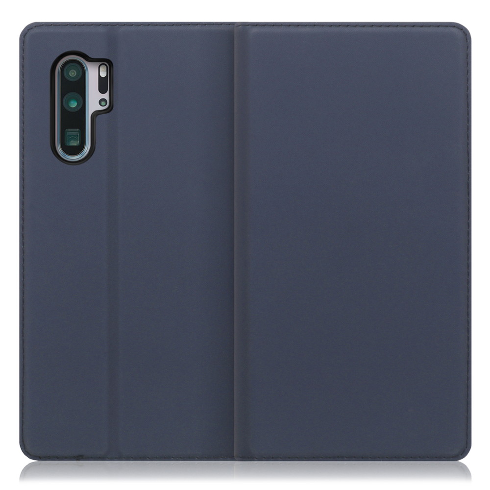 LOOF Skin slim HUAWEI P30 Pro 用 [ネイビー] 薄い 軽量 手帳型ケース カード収納 幅広ポケット ベルトなし