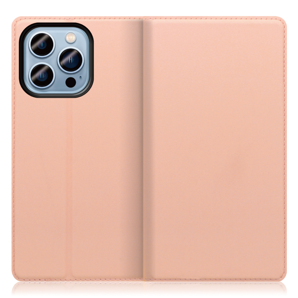 LOOF Skin slim Series iPhone 14 Pro 用 [アンバーローズ] 薄い 軽量 手帳型ケース カード収納 幅広ポケット ベルトなし