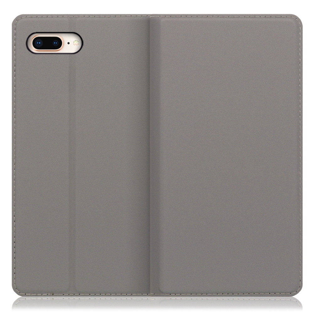 LOOF Skin slim iPhone 7 Plus / 8 Plus 用 [グレー] 薄い 軽量 手帳型ケース カード収納 幅広ポケット  ベルトなし