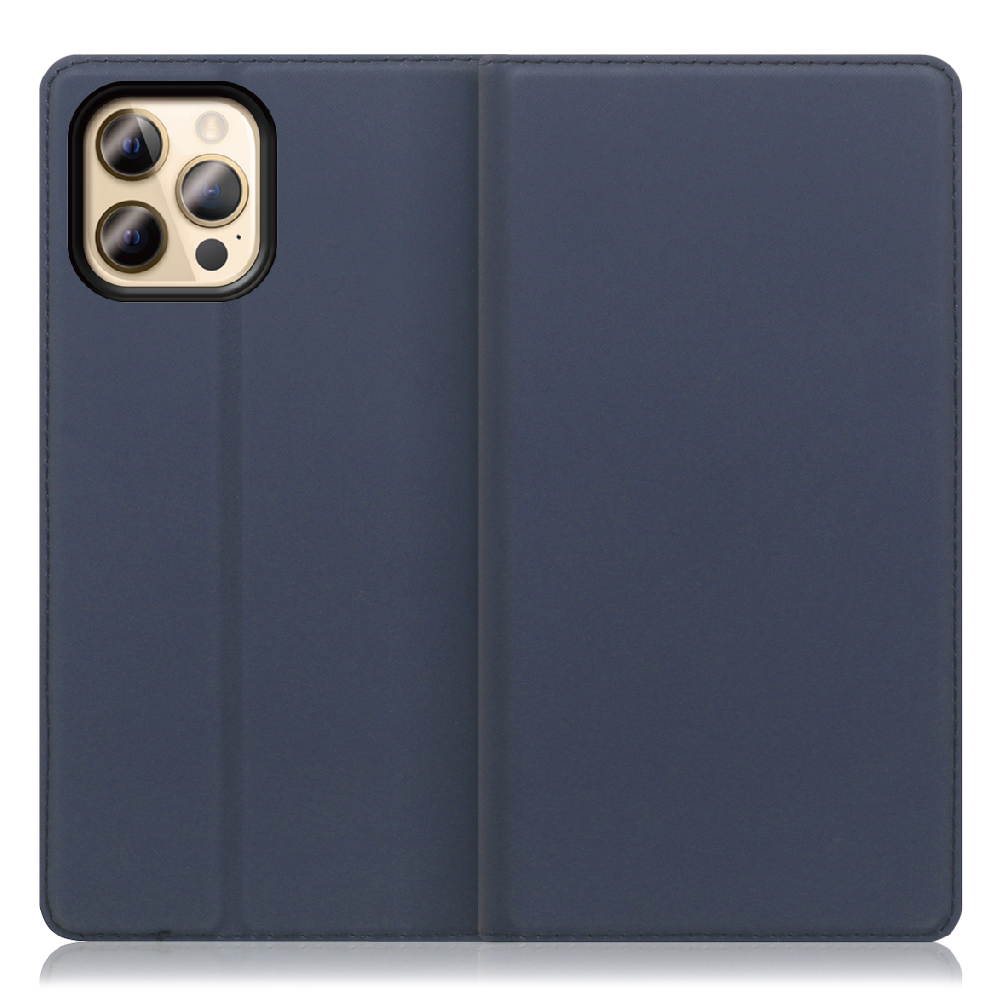 Looco Official Shop Loof Skin Slim Series Iphone 12 Pro Max 薄い 軽量 手帳型ケース カード収納 幅広ポケット ベルトなし ネイビー