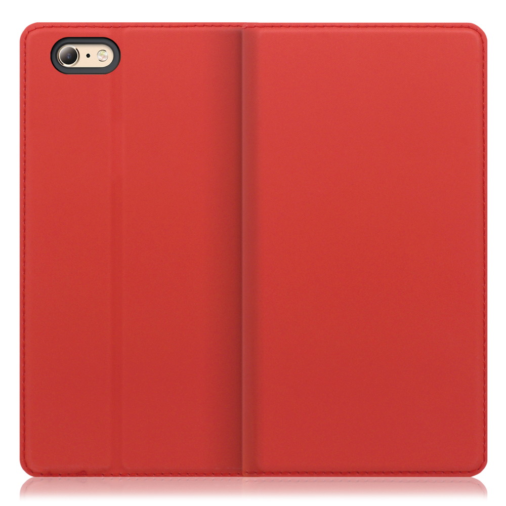 LOOF SKIN SLIM iPhone 6 / 6s 用 [レッド] 薄い 軽量 手帳型ケース カード収納 幅広ポケット ベルトなし