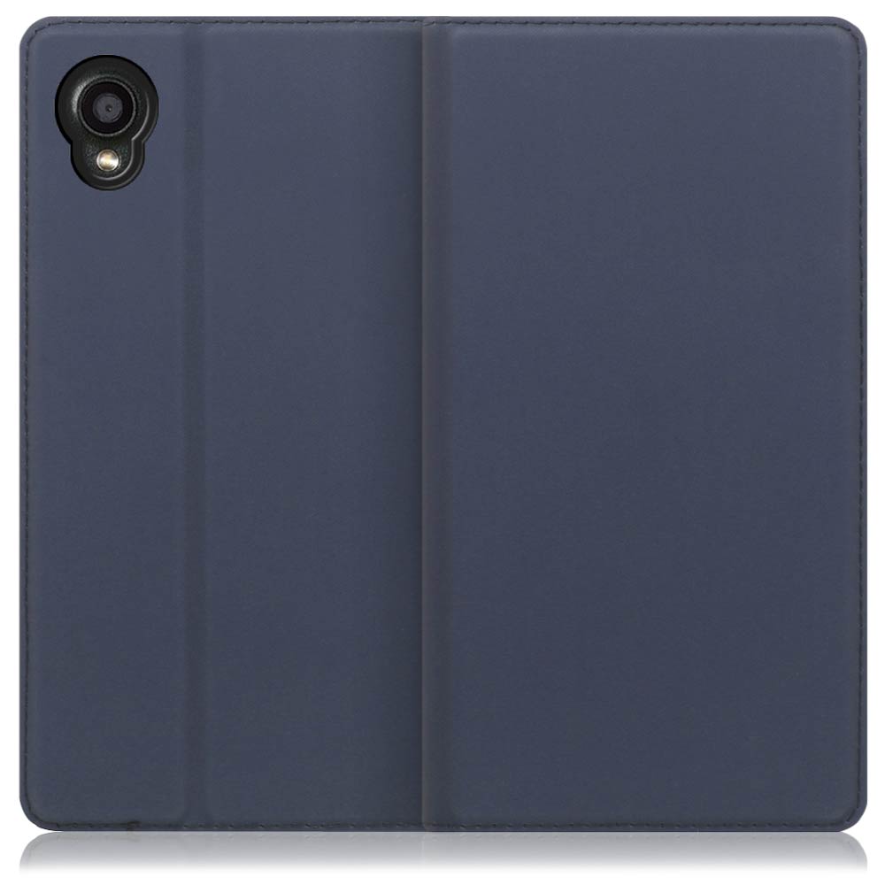 LOOF Skin slim Series DIGNO BX2 [ネイビー] 薄い 軽量 手帳型ケース カード収納 幅広ポケット ベルトなし