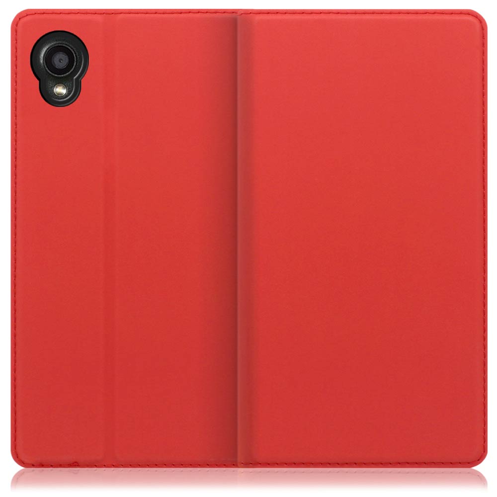 LOOF Skin slim Series DIGNO BX2 [レッド] 薄い 軽量 手帳型ケース カード収納 幅広ポケット ベルトなし