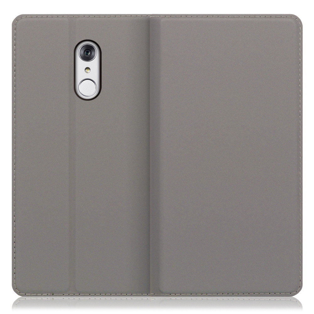 LOOF SKIN SLIM LG style / L-03K 用 [グレー] 薄い 軽量 手帳型ケース カード収納 幅広ポケット ベルトなし
