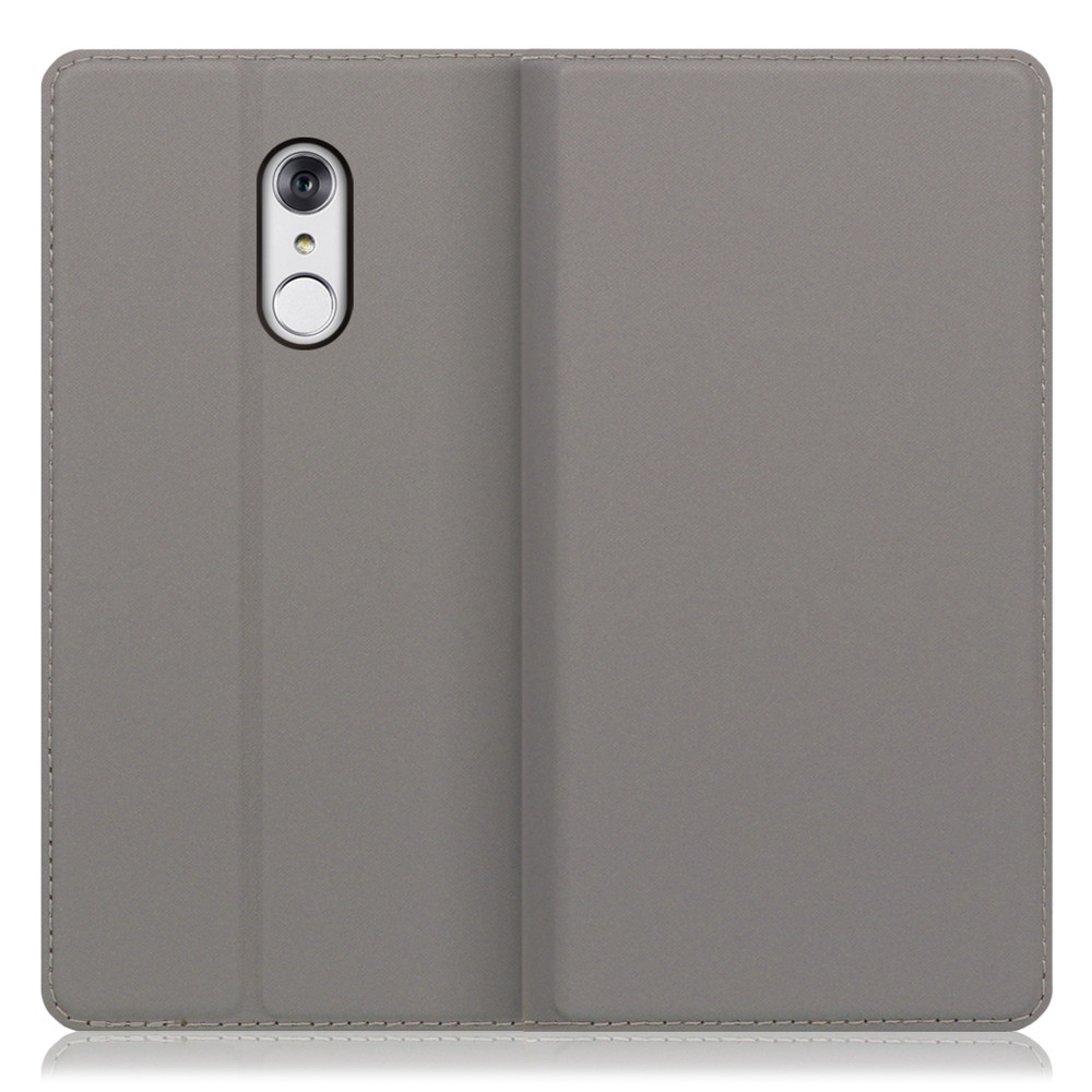 LOOF Skin slim LG style / L-03K 用 [グレー] 薄い 軽量 手帳型ケース カード収納 幅広ポケット ベルトなし