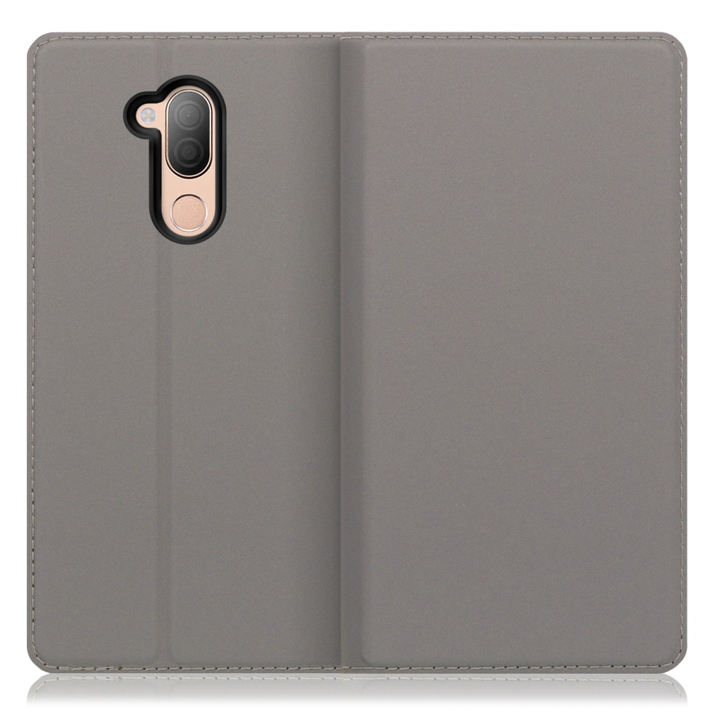 LOOF SKIN SLIM LG style 2 / L-01L 用 [グレー] 薄い 軽量 手帳型ケース カード収納 幅広ポケット ベルトなし