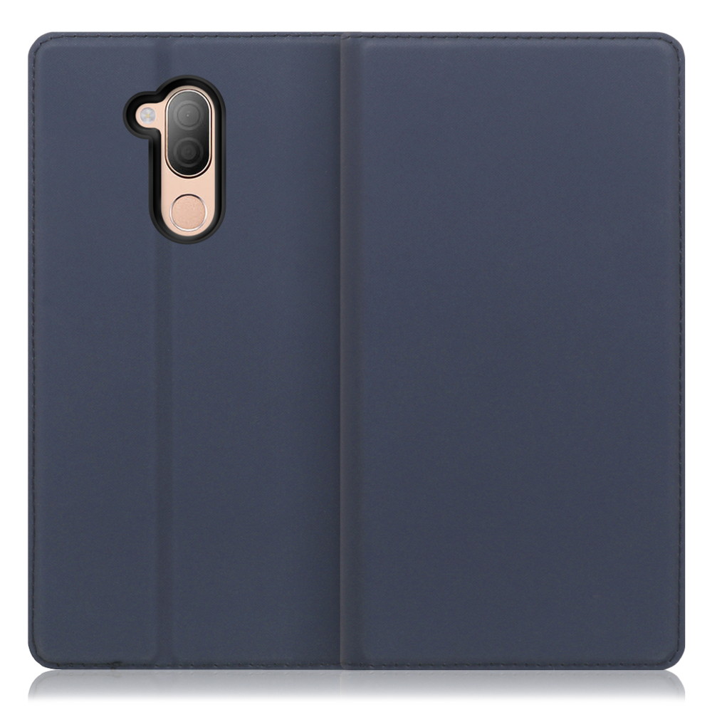 LOOF Skin slim LG style 2 / L-01L 用 [ネイビー] 薄い 軽量 手帳型ケース カード収納 幅広ポケット ベルトなし