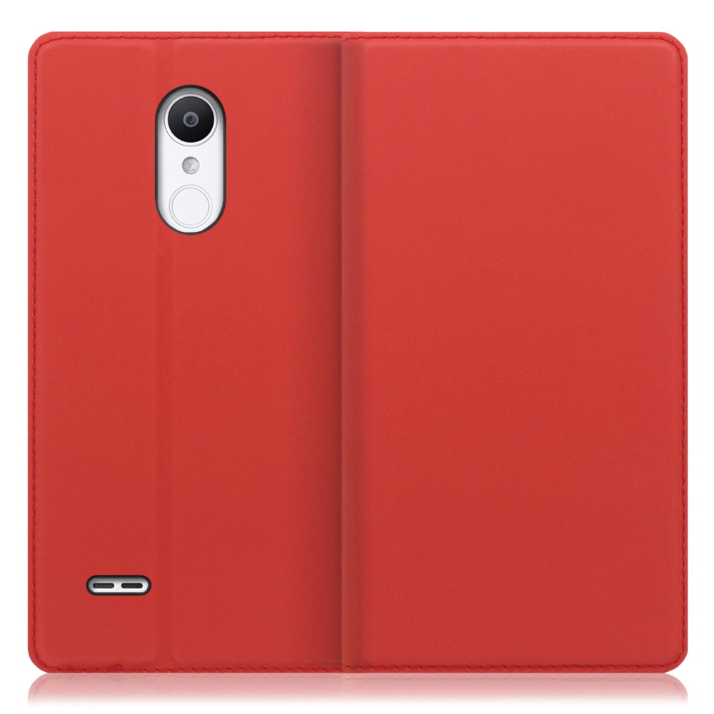 LOOF Skin slim LG it / LGV36 用 [レッド] 薄い 軽量 手帳型ケース カード収納 幅広ポケット ベルトなし