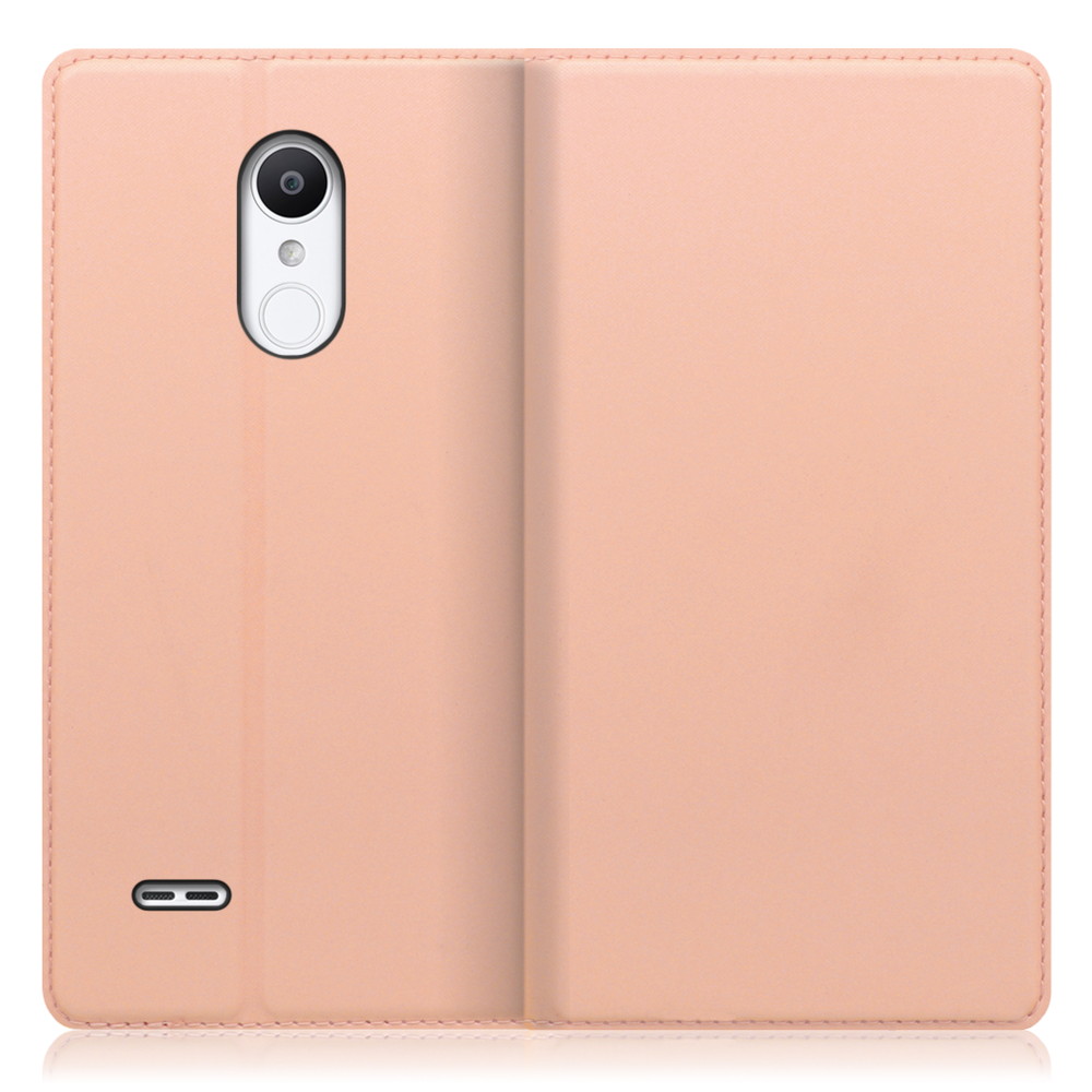 LOOF SKIN SLIM LG it / LGV36 用 [アンバーローズ] 薄い 軽量 手帳型ケース カード収納 幅広ポケット ベルトなし