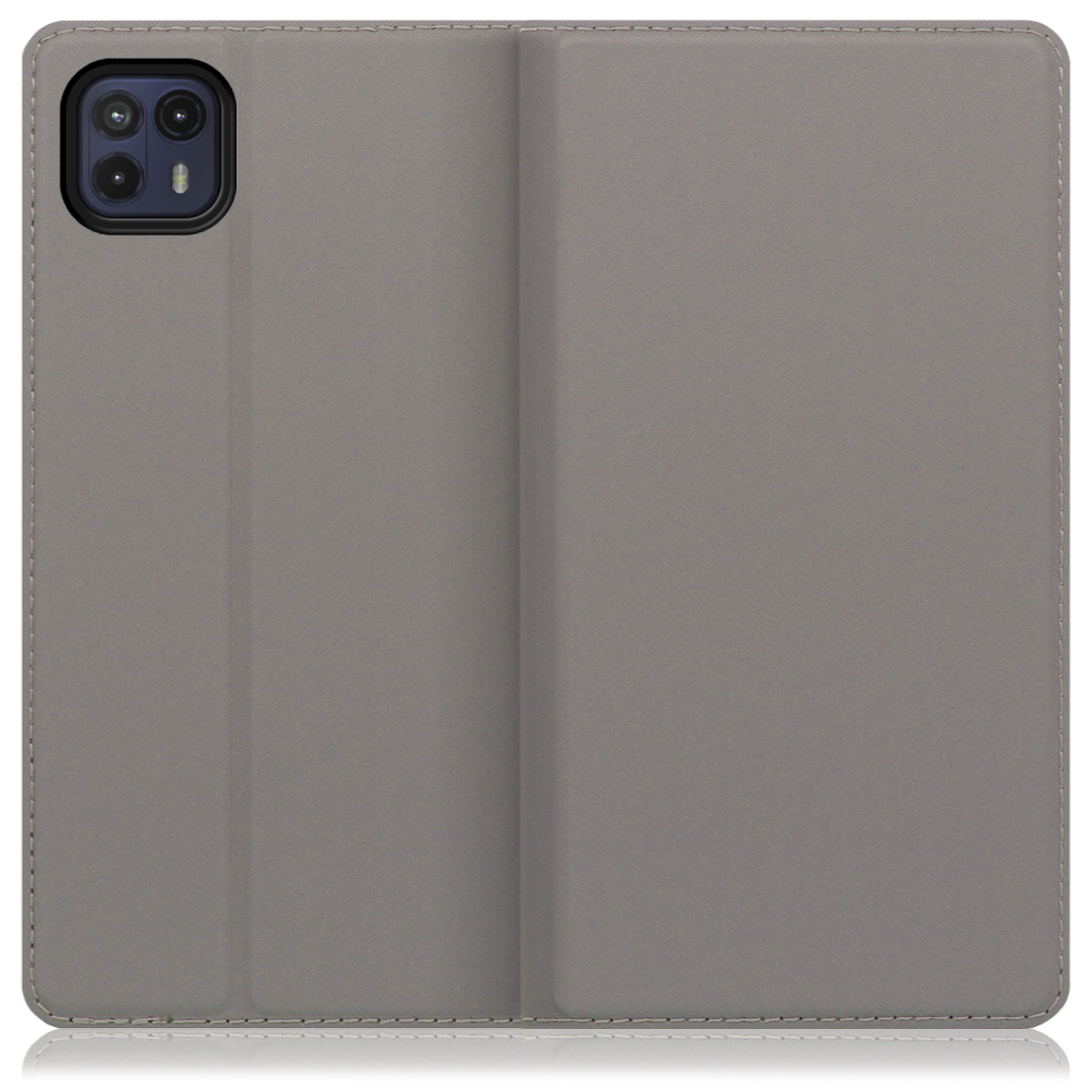 LOOF Skin slim motorola moto g50 5G 用 [グレー] 薄い 軽量 手帳型ケース カード収納 幅広ポケット ベルトなし