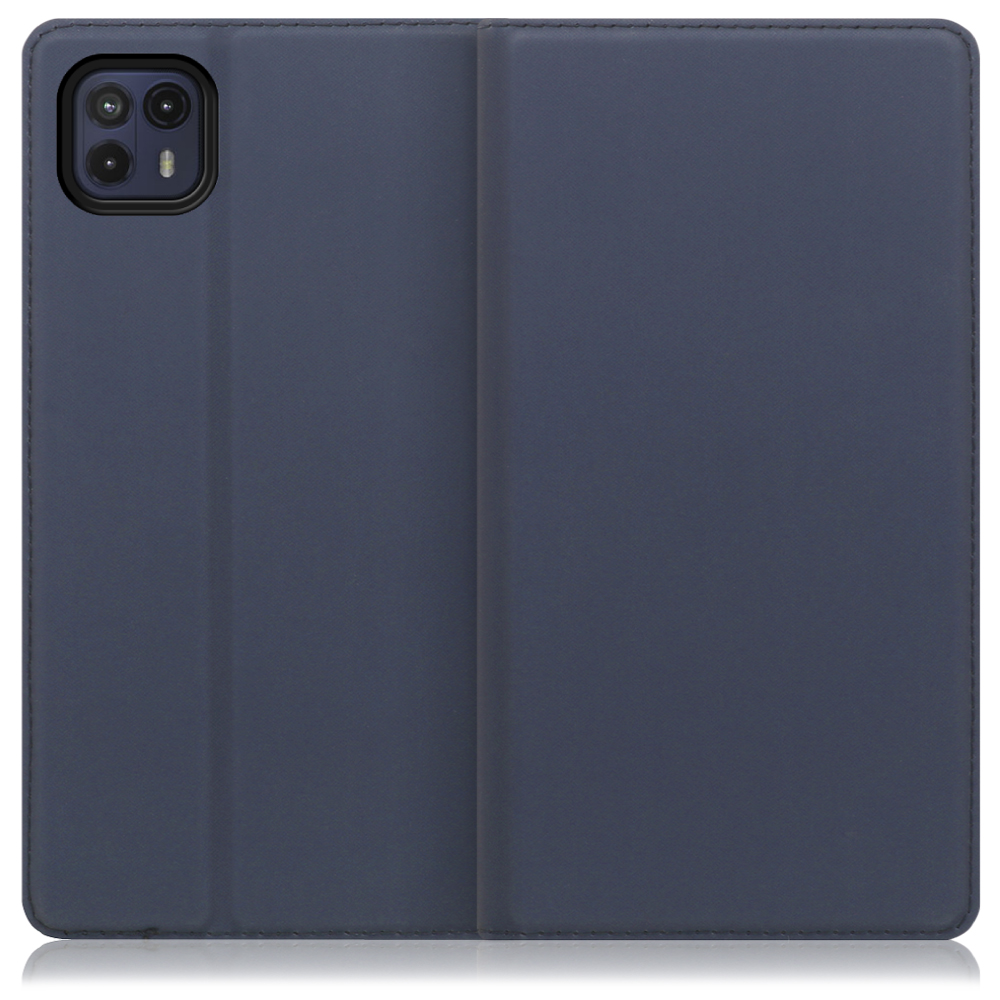 LOOF Skin slim motorola moto g50 5G 用 [ネイビー] 薄い 軽量 手帳型ケース カード収納 幅広ポケット ベルトなし